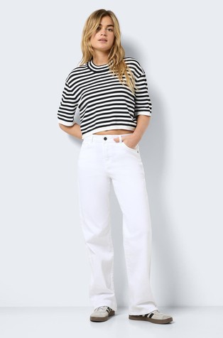 NOISY MAY NMYOLANDA regular fit jeans hlače Bela - White 3