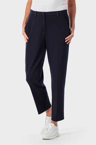Cropped viscose-blend trousers