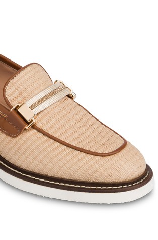 POLLINI Mannish Raffia Loafers Desert / Rodeo 4