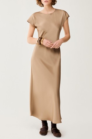 Double satin long dress