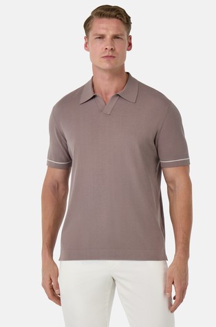 Cotton Crêpe Knit Polo Shirt