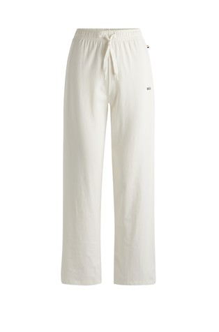 Stretch-cotton pyjama bottoms with branded cords