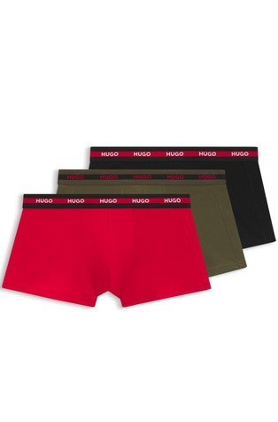 Three-pack of stretch-cotton trunks with logo waistbands