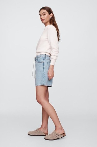 GAP Ženske denim kratke hlače z zatezno vrvico Modra - Light Wash 3