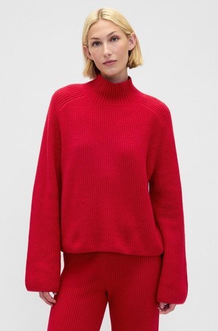 CashSoft Shaker-Stitch Turtleneck Sweater
