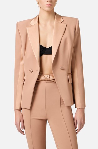 Crêpe jacket with satin lapels