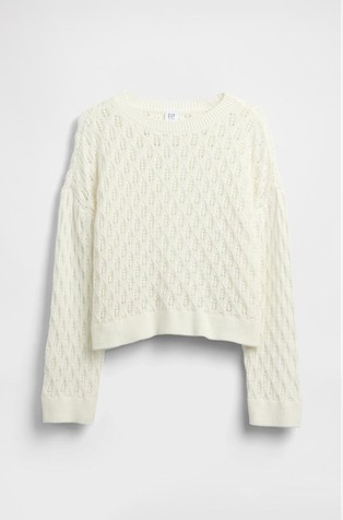 Luknjičasto pleten pulover za deklice