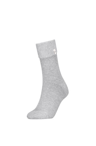 Cotton-blend socks with folded cuff