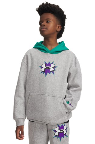 UA Rival Fleece pulover s kapuco in potiskom