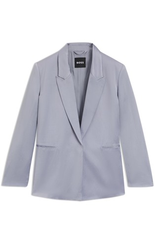 Relaxed-fit blazer in viscose-blend satin