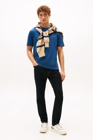 TOMMY HILFIGER Regular fit majica iz trajnostnega bombaža Modra - Blue 3