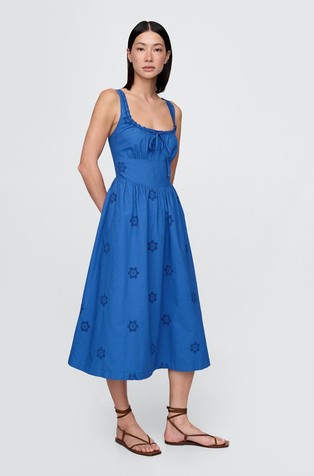 Eyelet Scoop Neck Dress