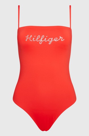 TOMMY HILFIGER Hilfiger logo one-piece swimsuit Red 4