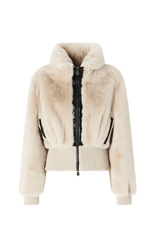 Faux fur bomber jacket