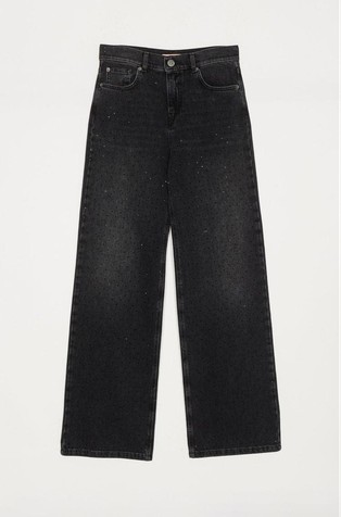 Straight jeans with rhinestones