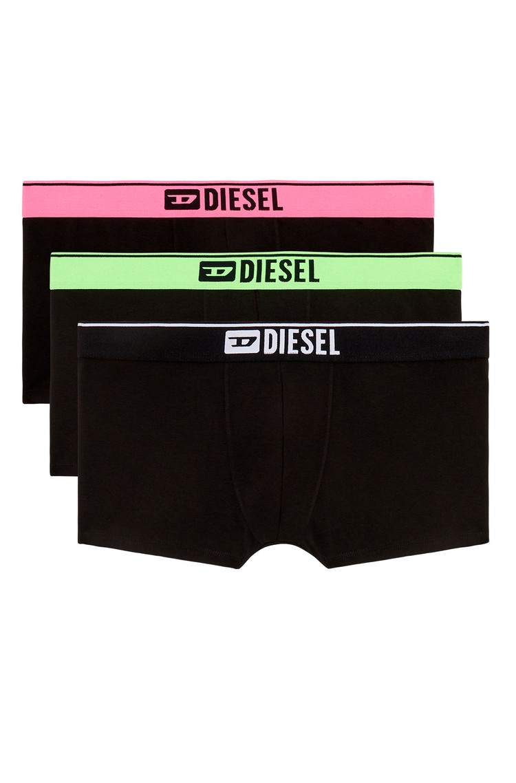 DIESEL Paket 3 boksaric z logo pasom Črna - Black/Multi Waistband 