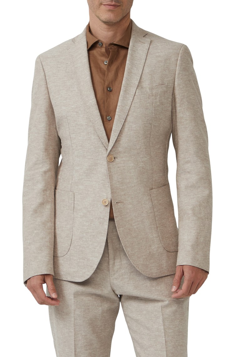 S.OLIVER S.o pure eleganten suknjič iz lanene mešanice Rjava - Brown 