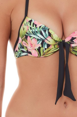 LIU JO Rožast bikini zgornji del kopalk Črna - Black Multi 3