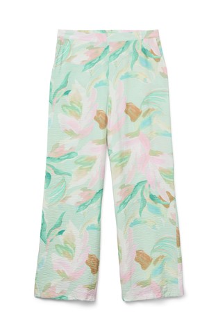 VERO MODA VMJOSIE High rise Trousers with floral pattern Birds Egg Green 5