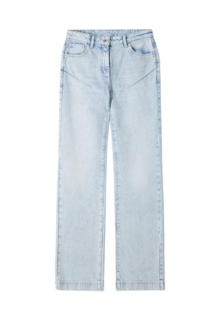 Ravne bombažne jeans hlače