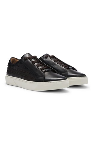 Gary trainers in leather with woven panels