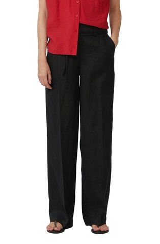 High-rise linen trousers