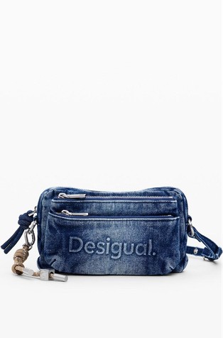 Mini 3D logo denim crossbody