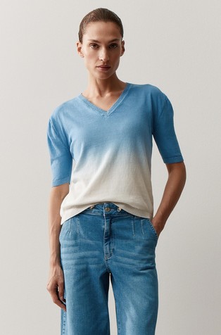 Pletena majica z učinkom bledenja barv