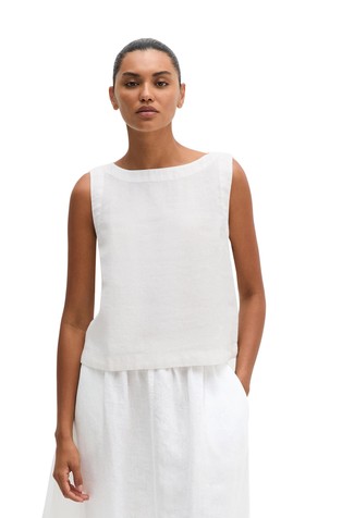 Sleeveless linen blouse