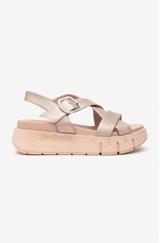 Metallic Leather Sandals