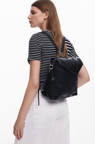 DESIGUAL Floral 2 in 1 backpack Black 6