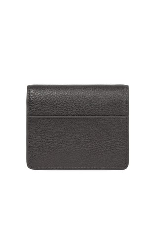 TOMMY HILFIGER Monogram usnjena logo denarnica za kartice z zasnovo na pregib Črna - Black 2