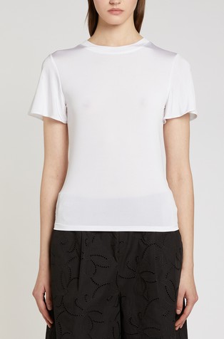 Viscose jersey T-shirt with back tie-up