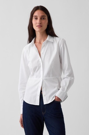 Organic Cotton Poplin Waisted Shirt