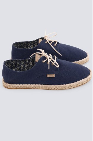 Rustic cotton lace-up espadrille