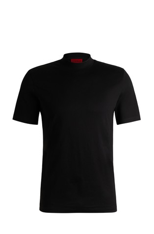 Slim fit bombažna majica s kratkimi rokavi