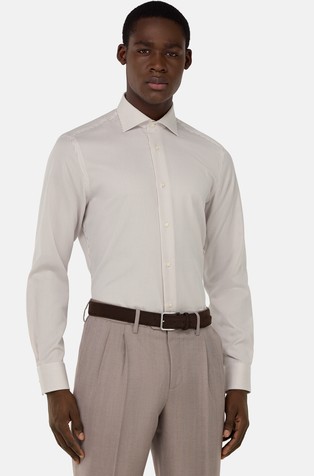 Slim fit bombažna srajca s črtastim vzorcem