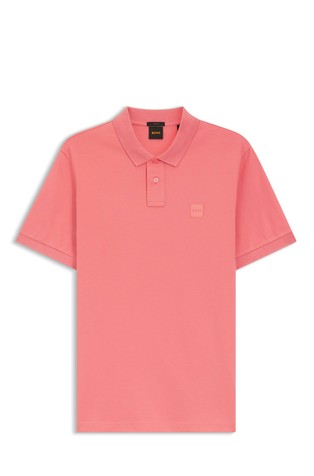 Stretch-cotton slim-fit polo shirt with logo patch