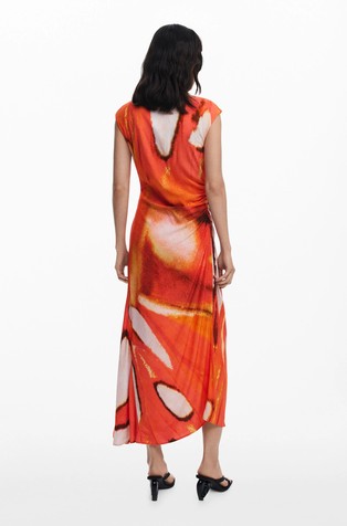 DESIGUAL Draped long dress Orange 2