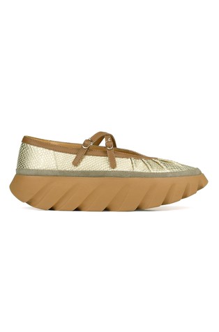 Tura Bom Snakeskin-effect Leather Ballet Flats