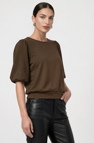 Sweatshirt with puff sleeves