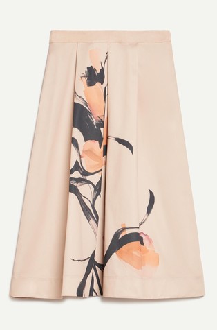 Midi skirt with floral print