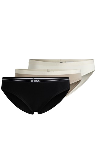 Three-pack of stretch-cotton briefs with logo waistbands