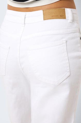 NOISY MAY NMYOLANDA regular fit jeans hlače Bela - White 5