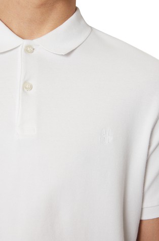 MARC O'POLO Polo majica s kratkimi rokavi iz raztegljivega bombažnega pikéja Bela - White 3