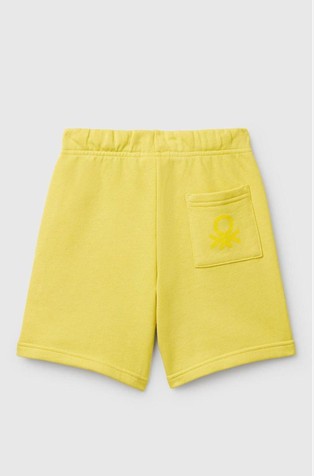 BENETTON Kratke hlače iz organskega bombaža Rumena - Yellow Colour 2