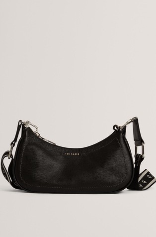 Logo Strap Leather Shoulder Bag