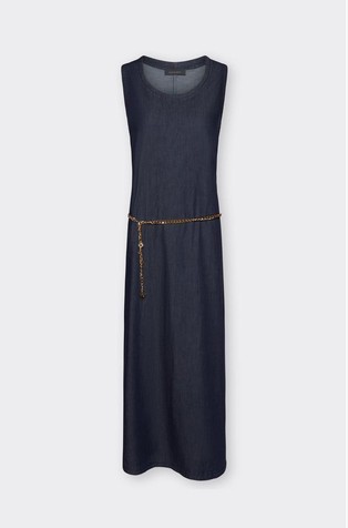 Chambray long tank dress