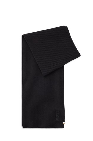 Cotton-blend scarf with embroidered logo