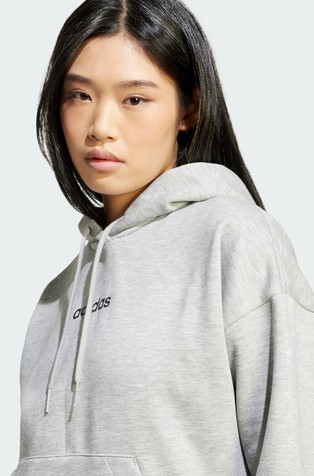 ADIDAS Essentials Linear Logo Fleece Hoodie Gray 3